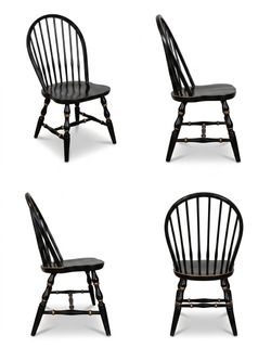Exquisite Pair of Custom Gilded Windsor Chairs - Historic Hitchcock Style
