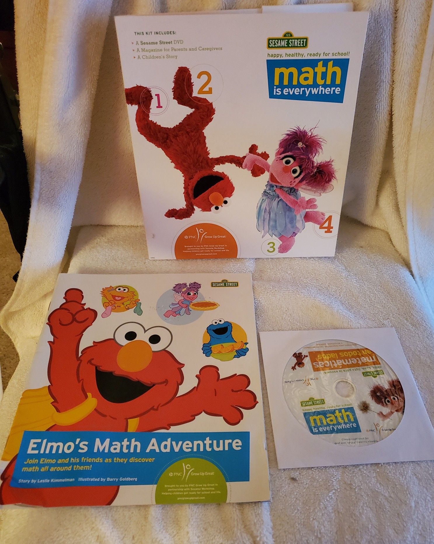 SESAME STREET..MATH IS EVERYWHERE...DVD AND WORKBOOK...2010