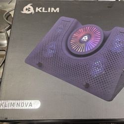 KLIM Nova RGB Laptop Cooling Pad - Gaming Laptop Cooler with Phone Holder - Quiet Laptop Stand with Fan