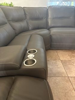 Living Spaces Leather Sectional