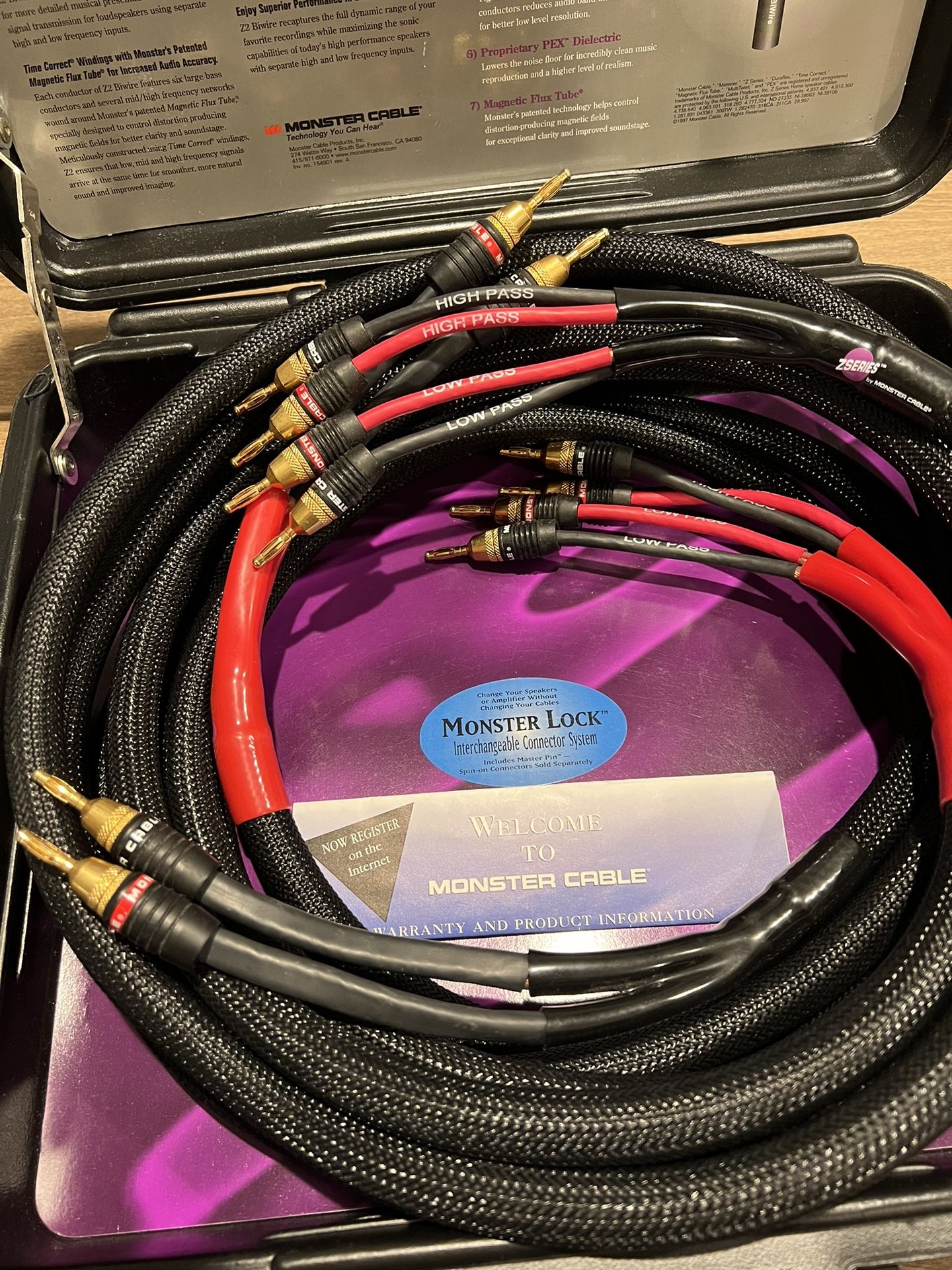 Very Rare Monster Cable Z2 Reference Bi-Wire Speaker Cable