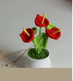 Handmade knitted Artificial flower