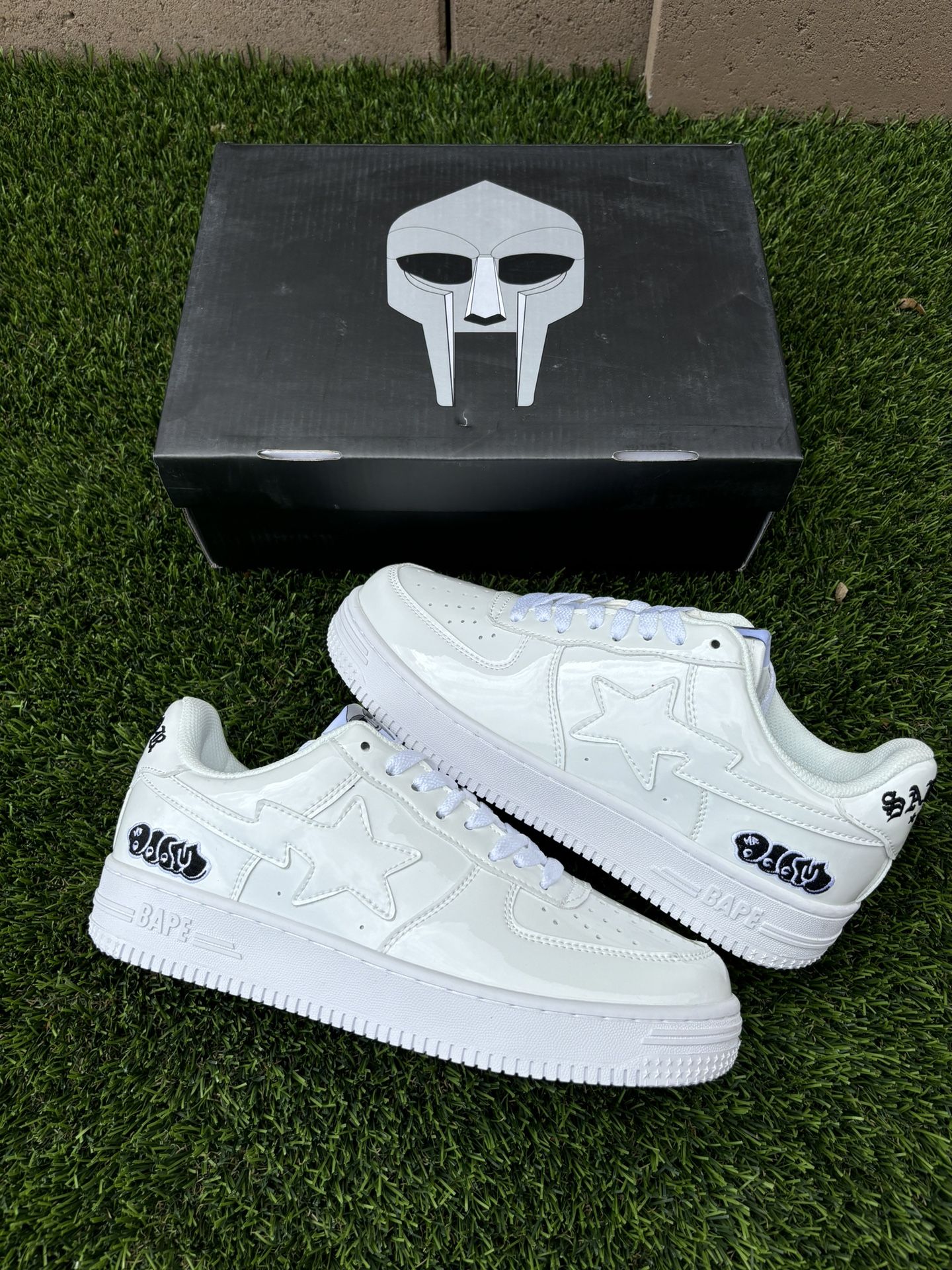 Bapesta x MF Doom White - Sizes 8m-10.5m