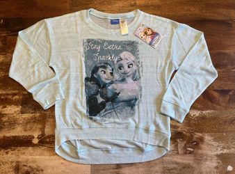 NEW Disney Frozen Anna & Elsa Girls Pullover M 7/8 NWT