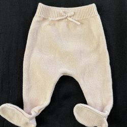 Zara Mini 100% Cotton Knit Footie Pants  baby 3 6 months
