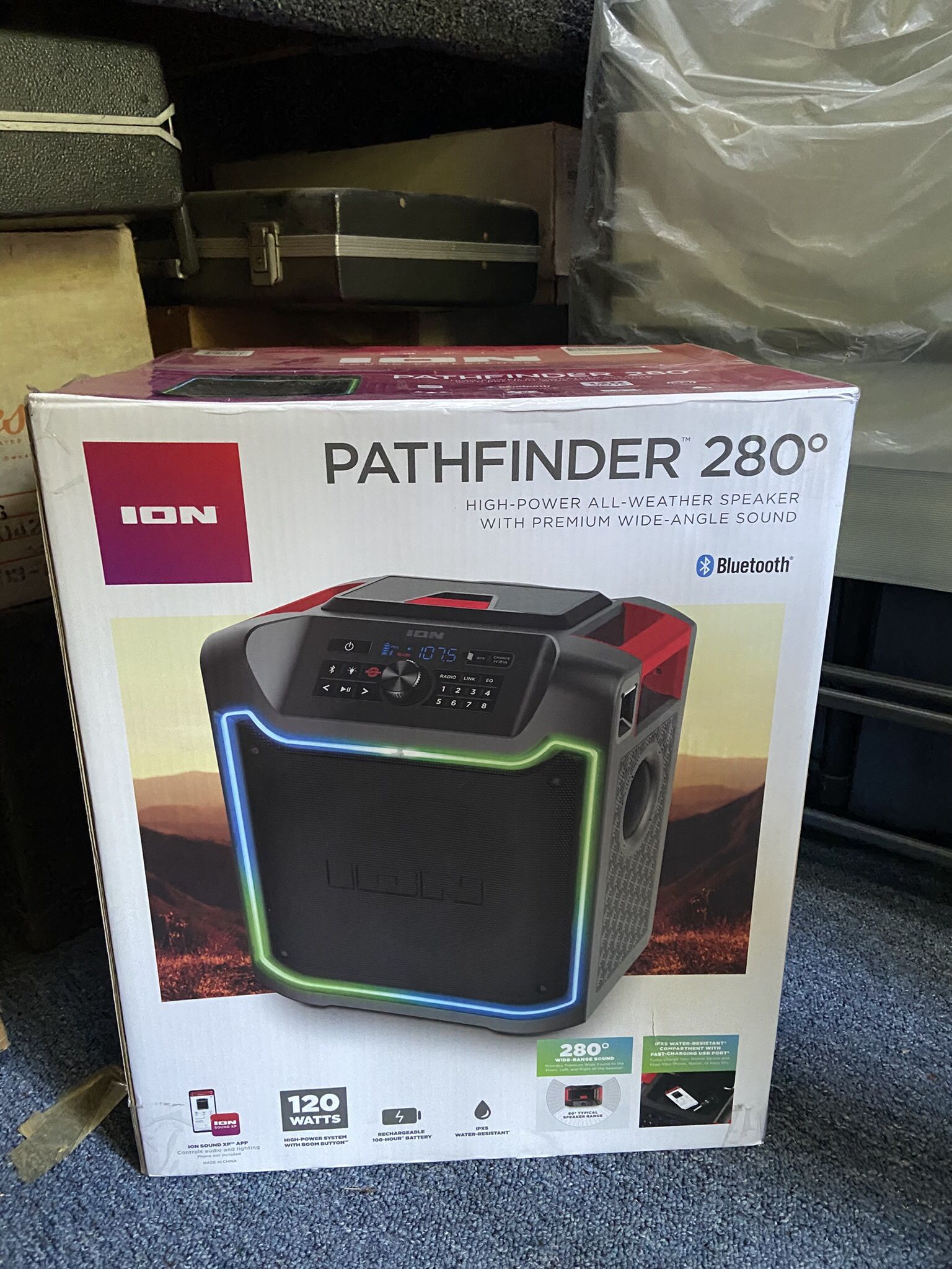 ION Pathfinder 280° All‑Weather Bluetooth / Party Speaker — 120W, Wide‑Angle Sound