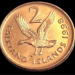 1998 Falkland Islands 2 Pence Coin