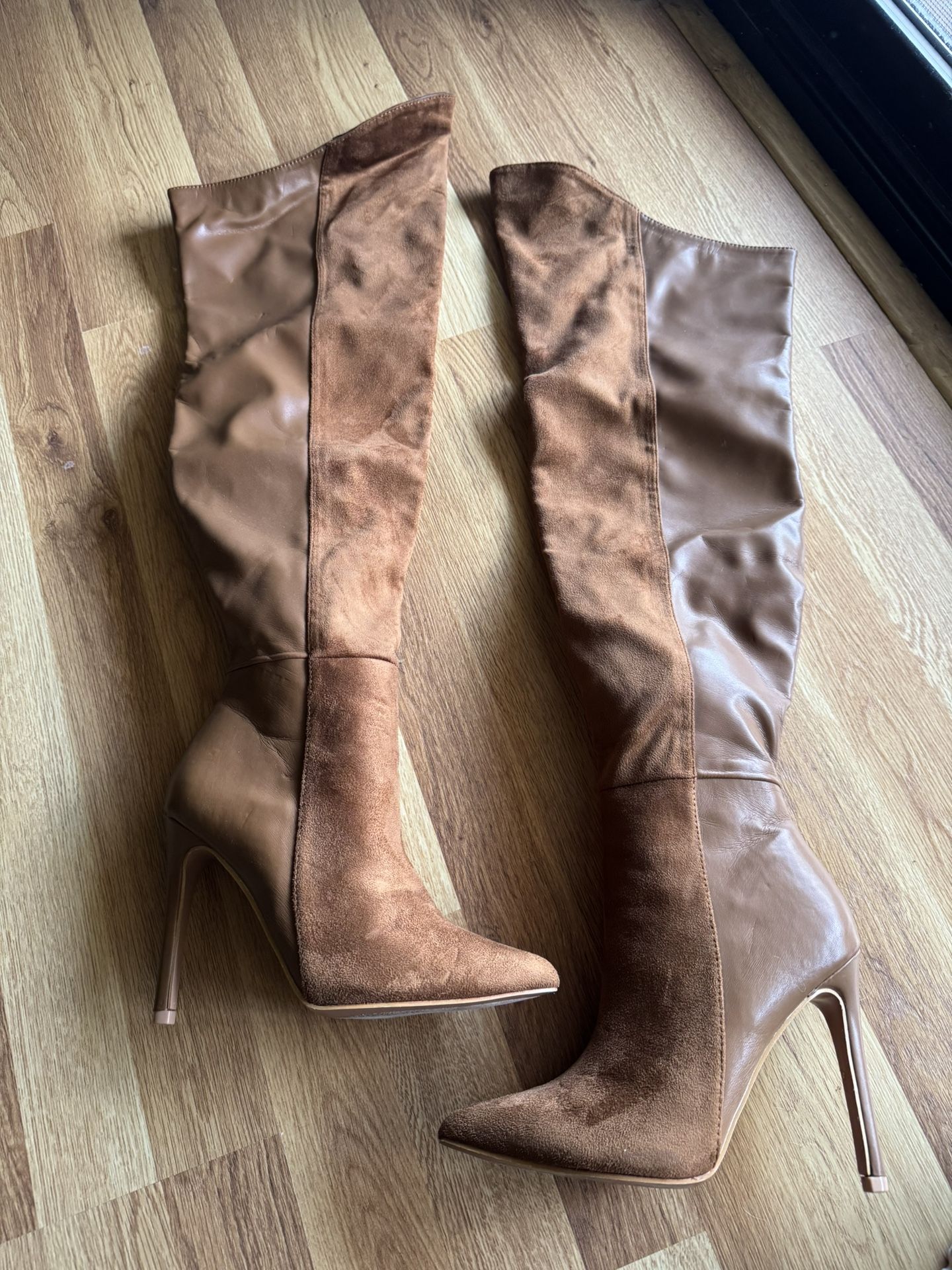 Leather And Suede Thigh Highs