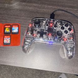 Nintendo Switch Games And LedPro Controller 