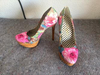 Floral Platform Stiletto Heels