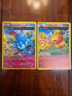 Pokemon Azumarill 104/160 & Torchic 26/160 XY Holo Lot of 2 MP