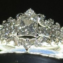 2k Leo diamond princess cut Wedding Ring 