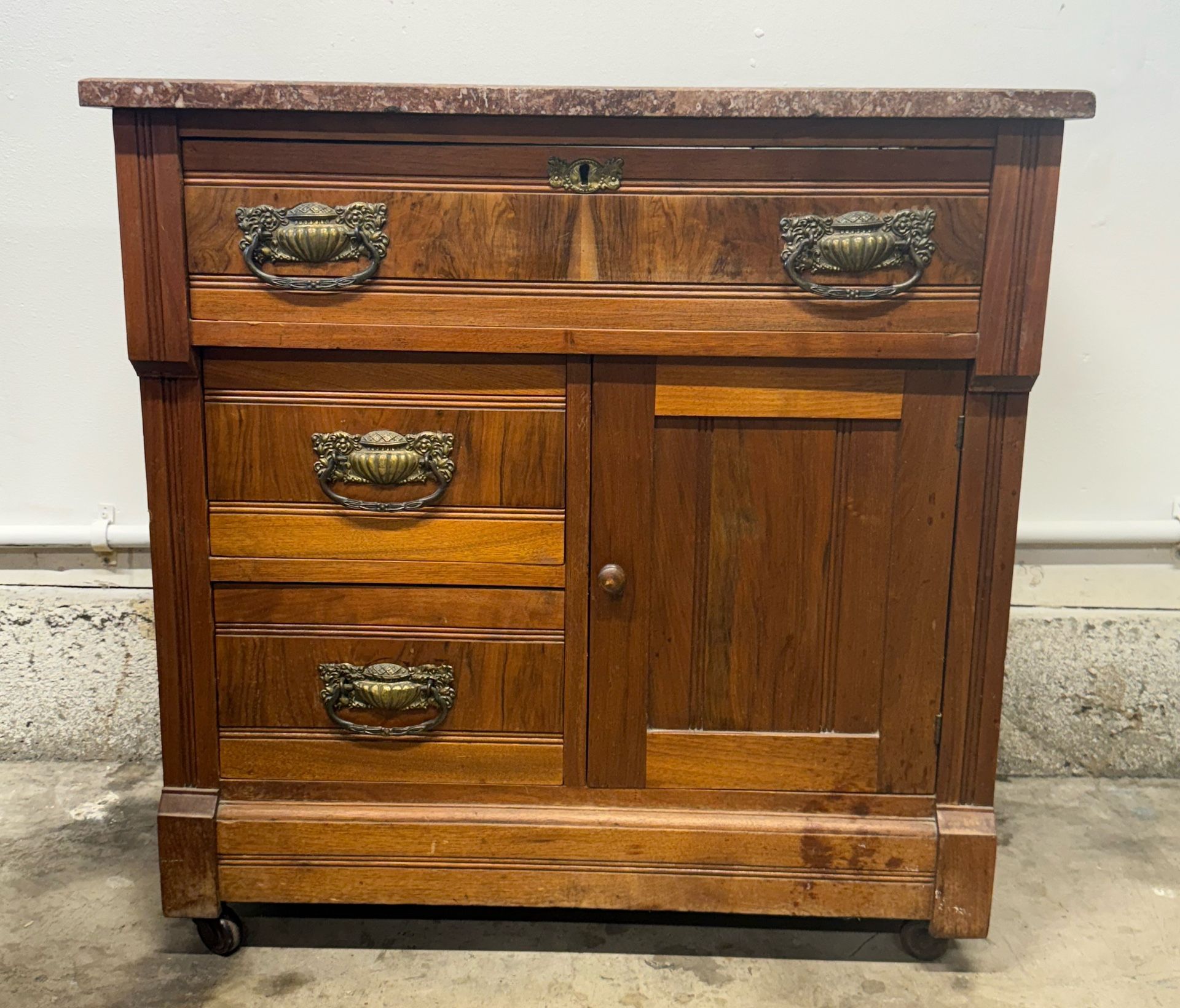 Antique Eastlake Dry Sink With marble top