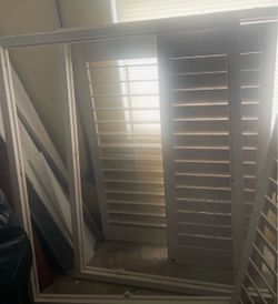 White Plantation Shutters with Frame. W44-1/2” X H55”