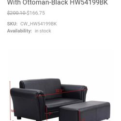 Kids  Double Sofa With  Ottoman