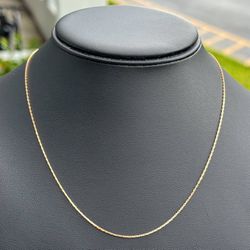 Jewelry 14k solid rose gold cable chain 17.25” Chain necklace 2.40 grams 1.00mm