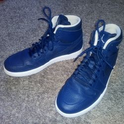 Nike Air Jordan 1 Nouveau High Navy  Snakeskin Shoes Mens Size 8.5 Used See Pics 