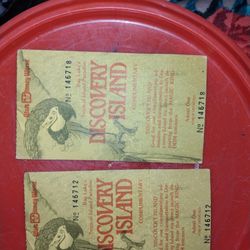 1980 Antique Disney World Discovery Island Tickets 