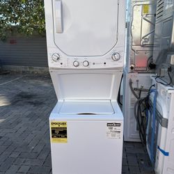 Stacked 24-inch GE Gas Washer and Dryer 2023