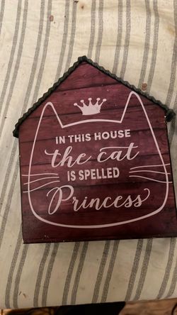 Cat Princess Decorative Wood Wall Sign