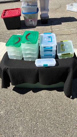 Small layered stackable Storage Containers and Bins