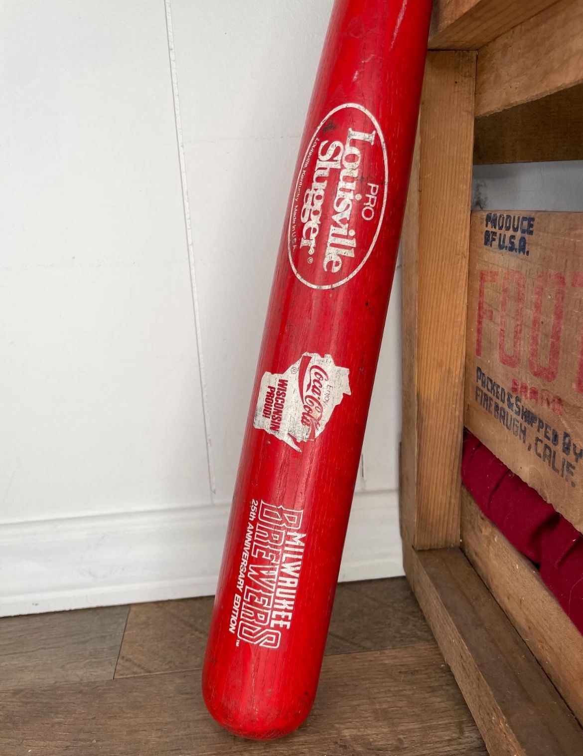 Louisville Slugger 30” Wood Baseball Bat – Milwaukee Brewers 25th Anniversary Edition