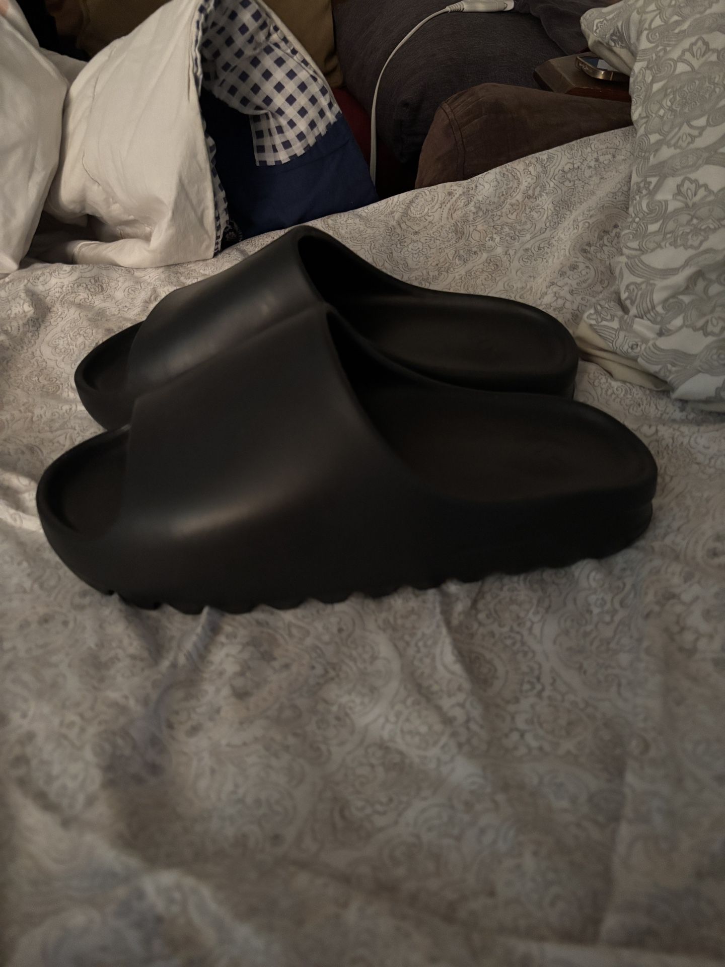 Adidas Black Yeezy Slides - Size 12