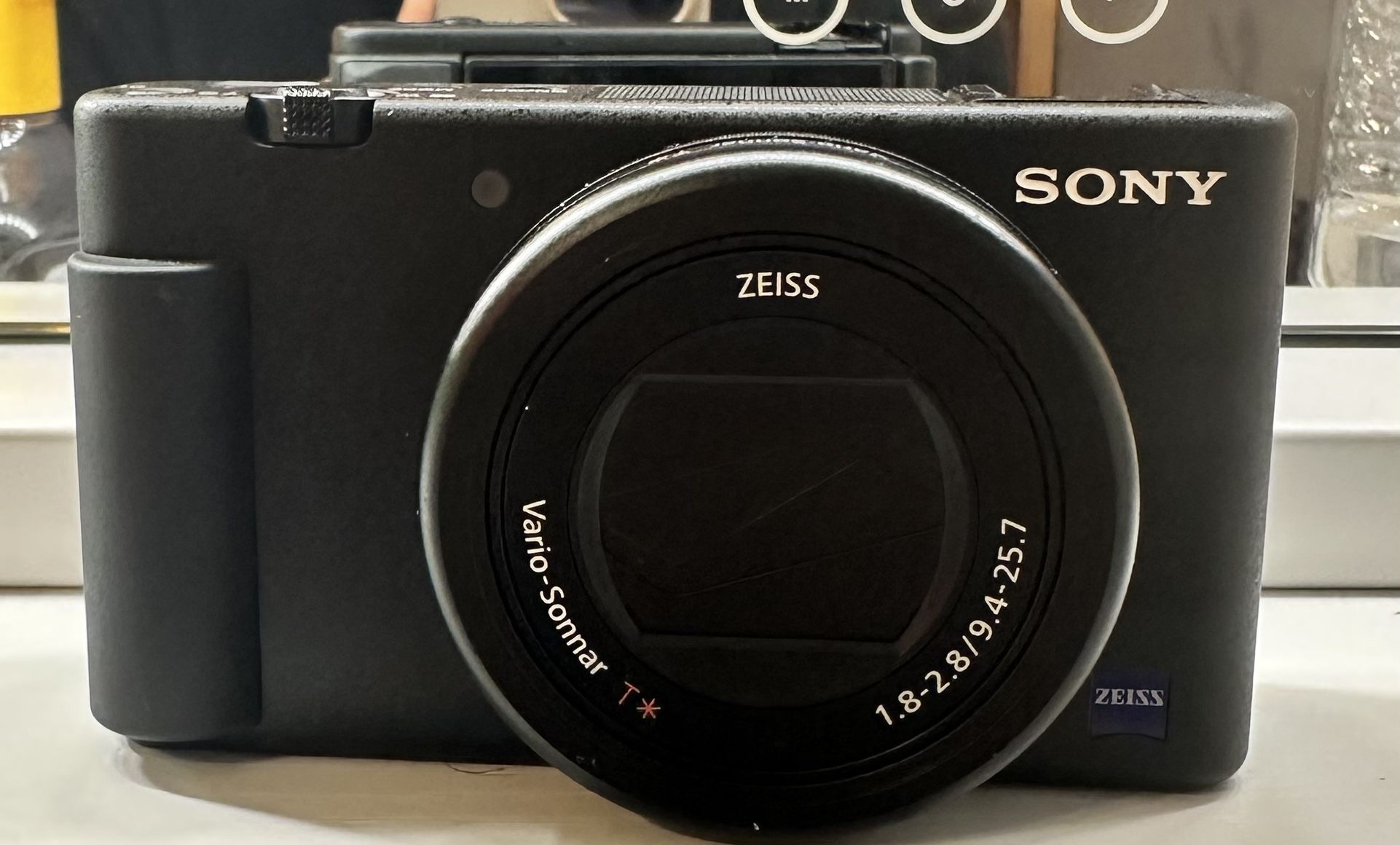 Sony Zv1 camera with Godox lux external flash