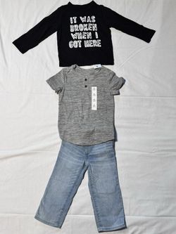 Cat & Jack Outfit W/ Long Sleeve Shirt