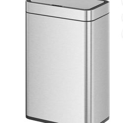 EKO Matte Stainless Steel Motion Sensor Kitchen Trash Can 13.2 Gallon