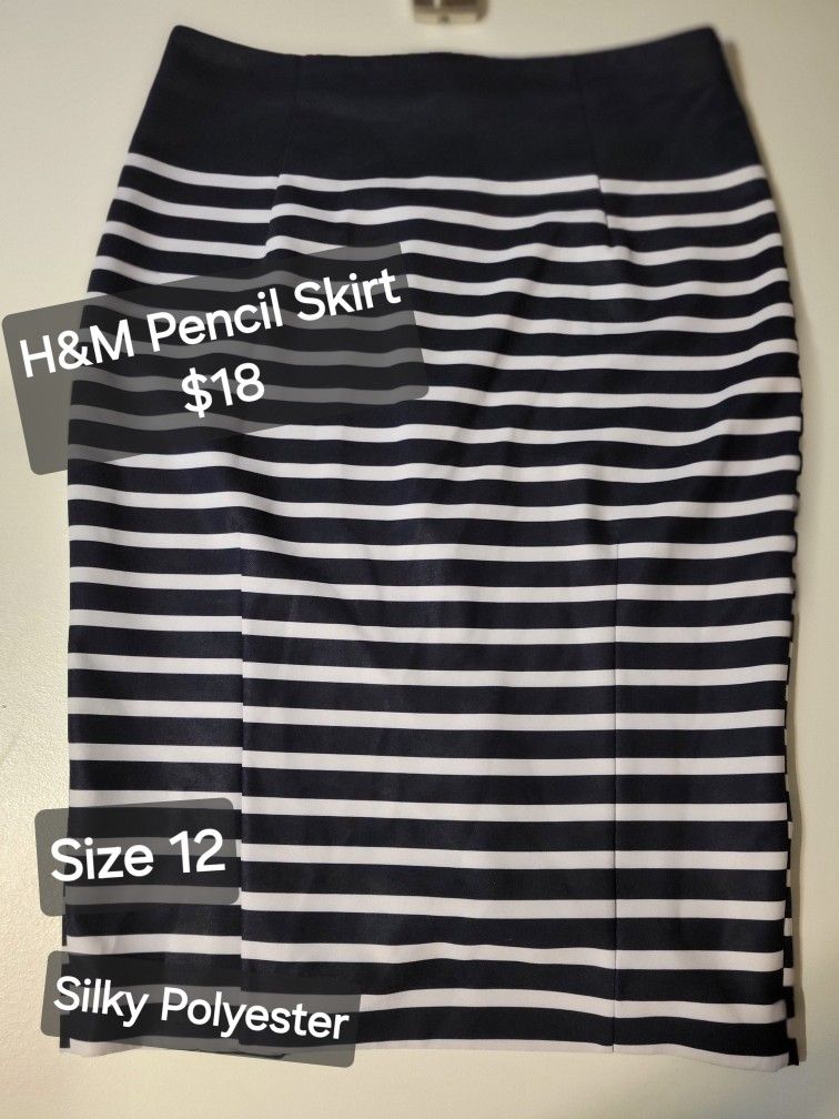 H & M SILKY Skirt Size 12