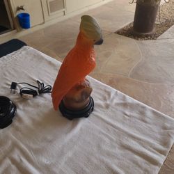 Glass Table  Parrot Lamp 