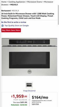 BERTAZZONI MD24X 24" Microwave Drawer under counter