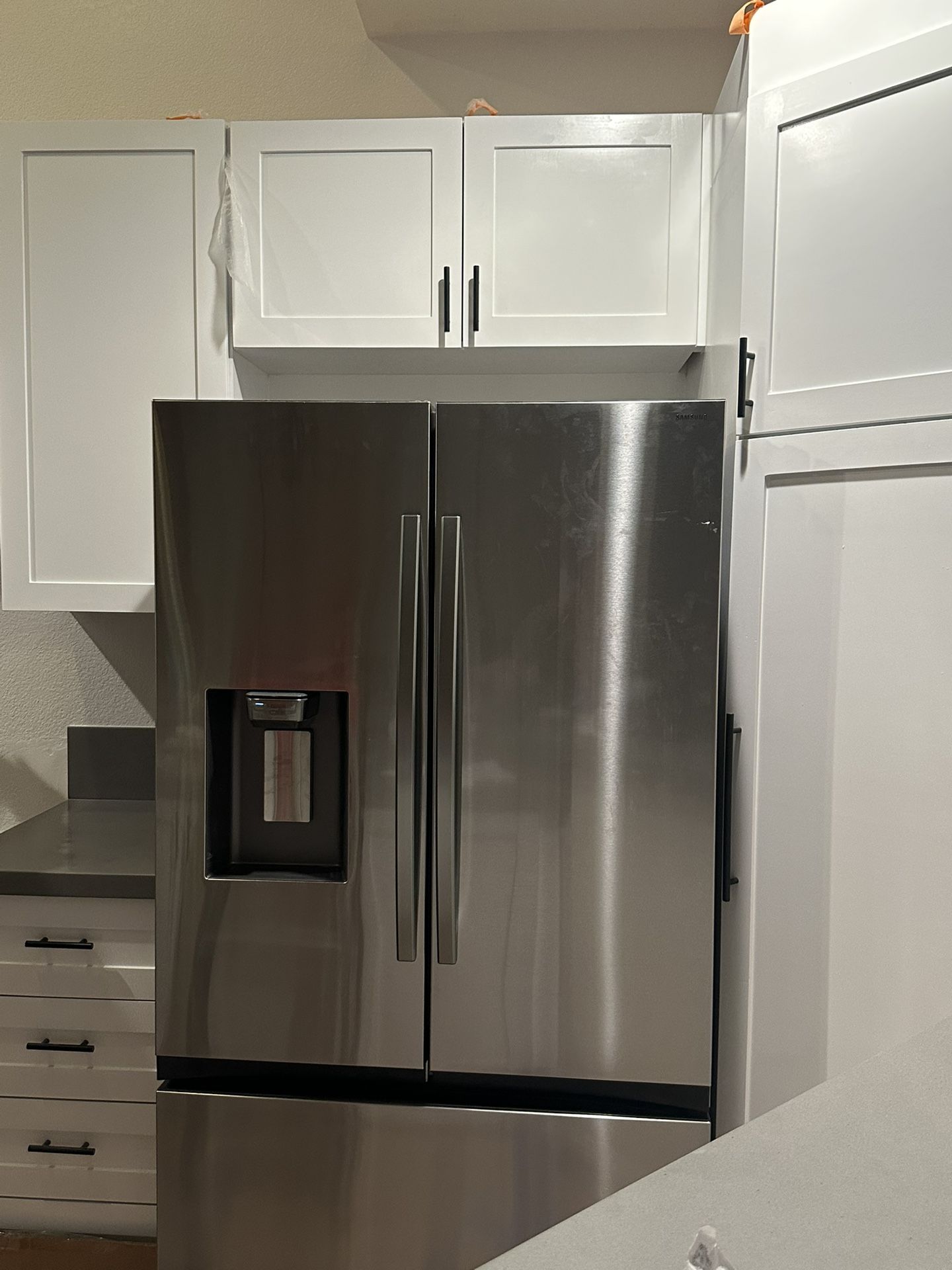 Brand New Samsung 31 cu. ft. Mega Capacity Standard Depth 3-Door French Door Refrigerator in Stainless Steel with Four Types of Ice