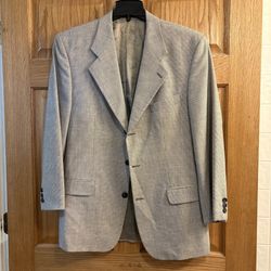 Vtg Bachrach Gray Hounds Tooth Pure Virgin Wool Blazer Sport Coat Jacket Mens 43 