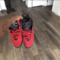 Red And Black Jordan 6s 10.5 Fits 11 