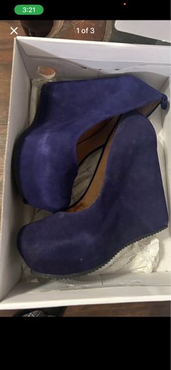 Aldo Calcagni Purple Suede Platform Heels Size 7