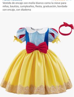 Snow White Girls Princess Dress with Headband