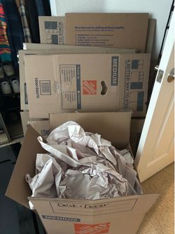Moving boxes & packing paper