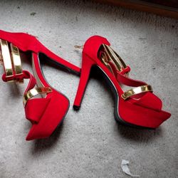 Size 7 1/2 Red High Heels