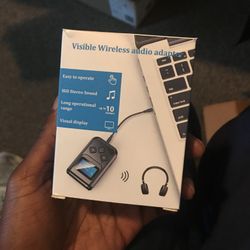 Visible Bluetooth Transmitter and Receiver, 4-in-1 Wireless Bluetooth Adapter with Display Screen, Low Latency Bluetooth 5.0 Audio Adapter for TV, PC,