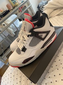 Air jordan 4 white black bright crimson best sale