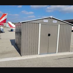 Sales $395!!! (New in box) 8' Lx 10'W Wx 6. H galvanized steel Metal Storage Shed Outdoor Garden Backyard 8'x10' Storage.