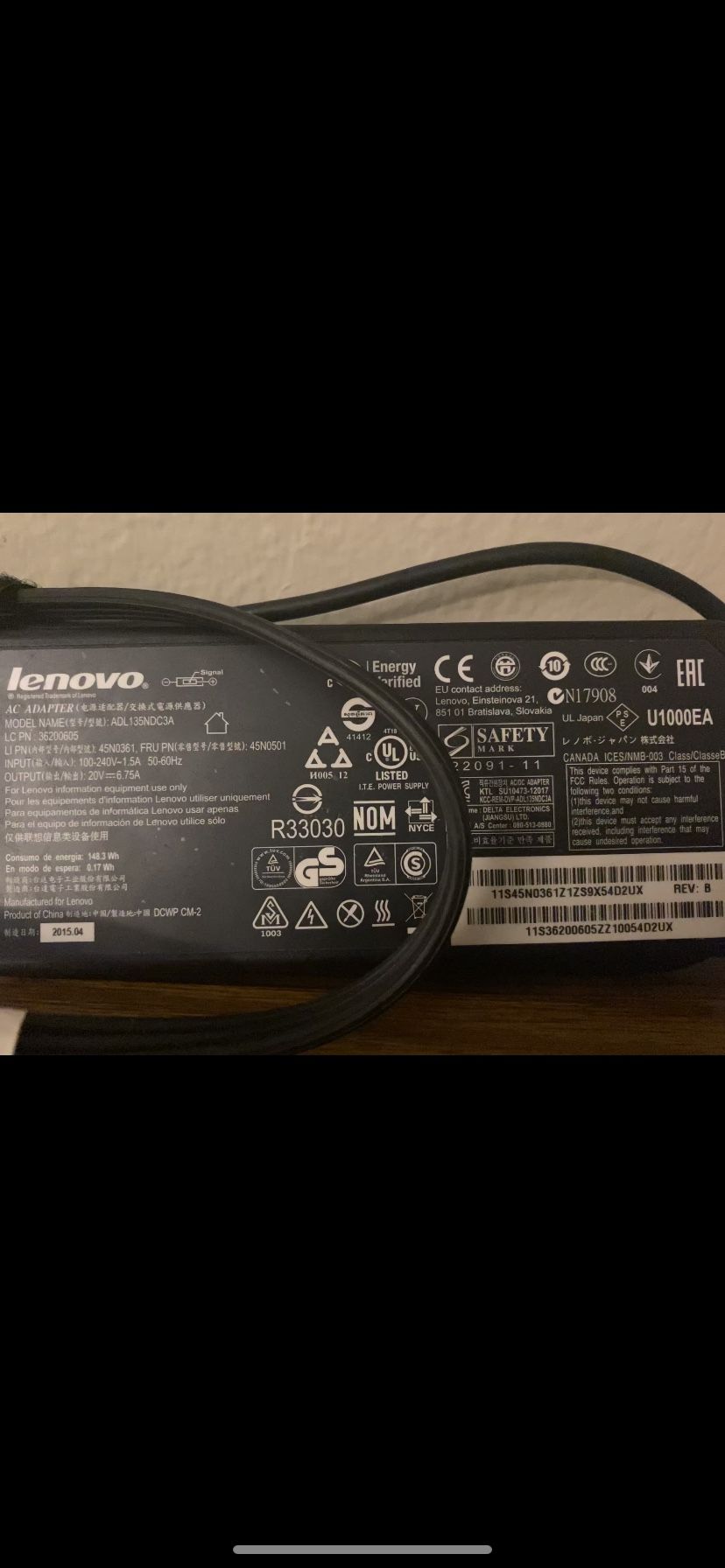 Lenovo Laptop Charger