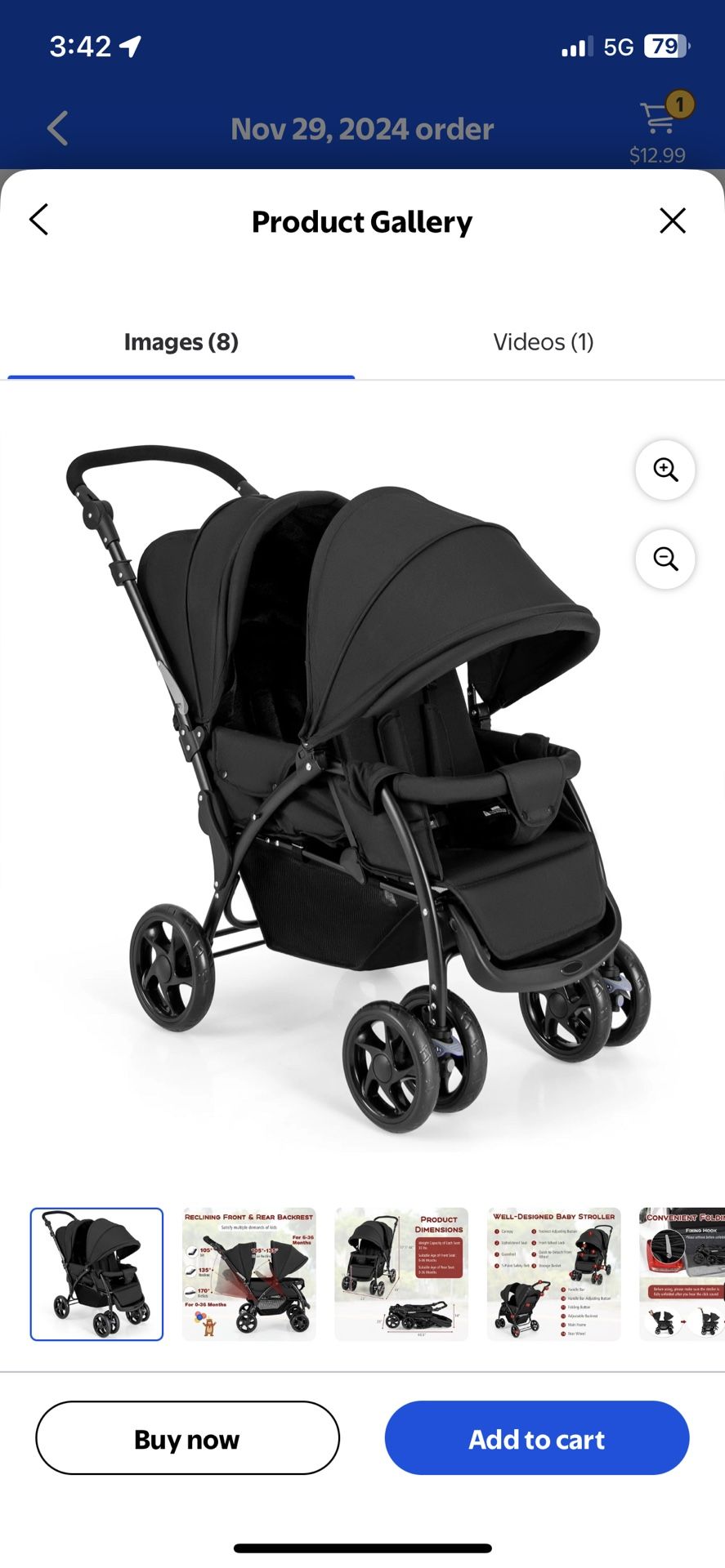 Baby Joy Double Stroller
