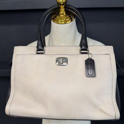 Coach Vintage Black and Cream Satchel