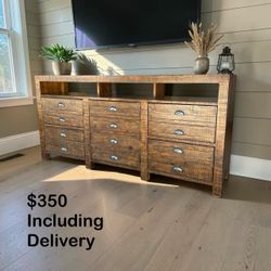 Rustic Solid Wood 75” Media Console – Free Delivery