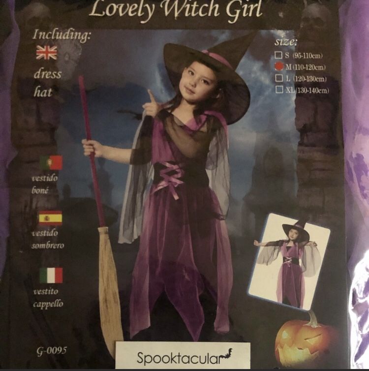 New Girls Lovely Witch Costume (M)