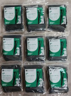 Utilitech 800 Ct. Zip Tie 4" Outdoor Cable Ties - 18 Lb Strength Uv
9 Bags - 800 ct. Per bag