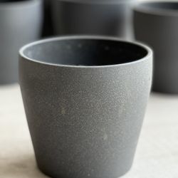 5 Plant Pots Dark Grey 